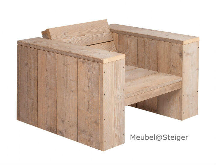 is meer dan Waarschijnlijk samenkomen Loungestoel steigerhout keuze uit 2 modellen Chique en Robuust.